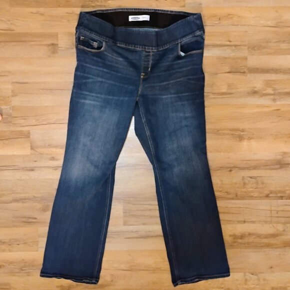 Old Navy Plus Size 22 Pull On Dark Wash Boot Cut Denim Jeans bootcut - Picture 1 of 2